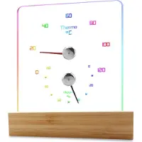 INF Saunathermometer Hygrometer mit RGB-Licht