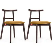 Konsimo Esstischstühle 2 St "LILIO", Gelb, Buchenholz, Vintage, 47x76,5x45cm