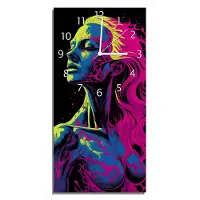 Wallario Design Wanduhr bedruckt, Größe 30 x 60 cm, Motiv: Verwandlung in Pop-Art