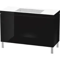 Duravit Waschtischunterschrank c-bonded L-Cube 120x48cm, o HL, sw hgl, 2 Ausz., steh.
