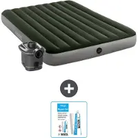 Intex Luftbett - 2 Personen - 152 x 203 x 25 cm - Grün - Inklusive Pumpe - Reperaturset