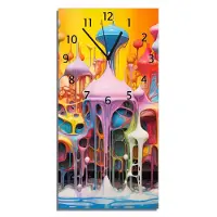 Wallario Design Wanduhr bedruckt, Größe 30 x 60 cm, Motiv: Farbenfroher Palast