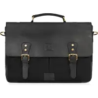 Paolo Peruzzi Herrentasche Umhängetasche Arbeit Tache aus Echtes Leder Vintage-Stil Neu groß Schwarz