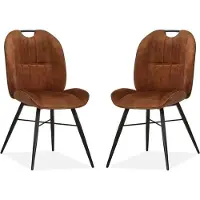 MX Sofa Esszimmerstuhl Austin - Cognac (2er-Set)