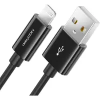 DeleyCON USB - Lightning, 0,5 m, Lightning, USB A, Schwarz, Gerade, Gerade