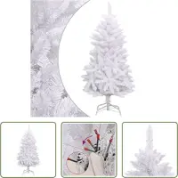 The Living Store Künstlicher Weihnachtsbaum Klappbar mit Ständer Weiß 150 cm