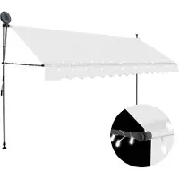Syfax Einziehbare Markise Handbetrieben mit LED 350 cm Creme
