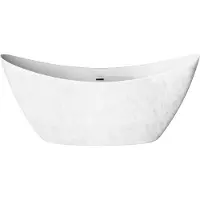 Casa Padrino Freistehende Luxus Acryl Badewanne mit Marmoroptik Weiß 173 x 73 x H. 75 cm - Luxus Bad Accessoires - Luxus Kollektion