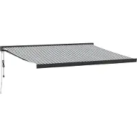 Syfax Markise Einziehbar Anthrazit und Weiß 4x3 m Stoff und Aluminium