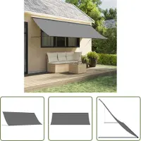 The Living Store Markise Einziehbar Anthrazit 400x150 cm Stoff und Stahl
