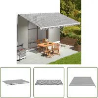The Living Store Markisenbespannung Anthrazit und Weiß 6x3,5 m