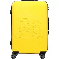 BiggDesign Cats Suitcase Luggage, Hardshell Luggage with Spinner Wheel, Travel Suitcase, Lock System, Lightweight, Yellow, Large, 28 in