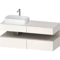 Duravit Qatego Konsolenwaschtischunterbau, 2 Auszüge, 2 Schubkästen, Ausschnitt links, 1400x550x600mm, Nische Taupe Matt, QA4765091840010