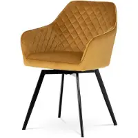 Autronic Moderner Esszimmerstuhl Esszimmerstuhl, Polsterung aus Cappuccino-Samtstoff, Metallbeine, schwarzer Mattlack (DCH-425 CAP4)