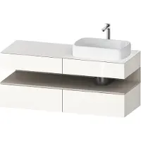 Duravit Qatego Konsolenwaschtischunterbau, 2 Auszüge, 2 Schubkästen, Ausschnitt rechts, 1400x550x600mm, Nische Taupe Supermatt, QA4766083220010