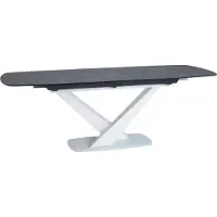 Casa Padrino Designer Esstisch mit Glasplatte 160-220 x 90 x H. 75 cm - Verschiedene Farben - Moderner Ausziehbarer Küchentisch - Designer Esszimmer Möbel