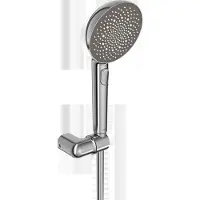 Hansa HANSAAURELIA Handbrause, 3-strahlig, 110mm, mit Druckknopf, 4733010080, Farbe: Stahl gebürstet