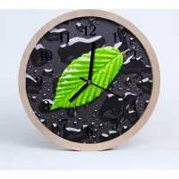 Tulup Holzuhr 20fi cm wanduhr - Blatt Blumen