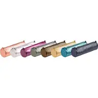 Clairefontaine 8x Schlampermäppchen Leder Cuirisé rund Ø5,5x22cm Sortiert 8695C
