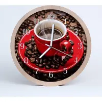 Tulup Holzuhr 20fi cm wanduhr - Kaffeebecher