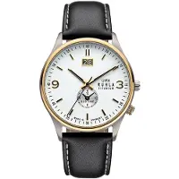 UMR Ruhla Armbanduhr, für Herren, Quarz, Titan, Lederarmband, Mineralglas, wasserdicht bis 5 bar – Germany, Farbe:Weiß