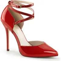 Pleaser AMUSE-25 Damen Pumps von , Rot , EU 45, US 15