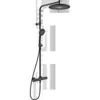 Hansa Regenbrause-Thermostat HANSAAURELIA Wd-mont., 3-strahlig, rund, matt-schwarz