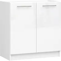 Akord Küchenschrank OLIWIA S80 Unterschrank Weiß 80 cm Weiß Glanz B80xH82xT46 cm
