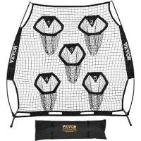 Vevor Fußballtrainer Wurfnetz Übungsnetz (208 x 91 x 189 cm) mit 5 Zieltaschen &amp; tragbarer Aufbewahrungstasche &amp; Guren &amp; knotenlosem Netz