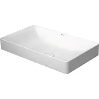 Duravit Aufsatzbecken geschliffen DuraSquare 60x34,5cm, o. HL, ÜL, Hahnlochbank, weiß