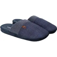 American Club , SL25, Elegante Herrenhausschuhe, warme Hausschuhe, Hausschuhe, perfekt für sich selbst oder als Geschenk, Farbe: Navy, Größe: 41