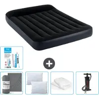 Intex Airbed – Doppelbett – 137 x 191 x 25 cm – Dunkelblau – Im Lieferumfang enthalten Spannbettuch - Küssen - Pumpe - Reperaturset en Kissenschutz