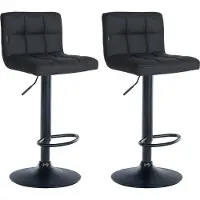 CLP 2er Set Barhocker Feni Kunstleder, Farbe:schwarz, Gestell Farbe:schwarz