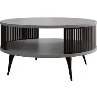 Mirjan 24 Couchtisch Roenni, Wohnzimmer Kaffeetisch, Beine und Seiten aus Stahl (Farbe: Schwarz / Arktisches Weiß)