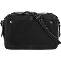 Cluty Umhängetasche , Damen, Gr. B/H/T: 19cm x 13cm x 7cm onesize, schwarz, Leder, Taschen Umhängetasche, echt Leder