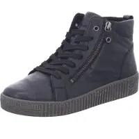 Gabor Sneaker MIDCut schwarz Leder Weite F 1/2 Keilabsatz 15mm Schafthöhe 11cm Wechselfußbett