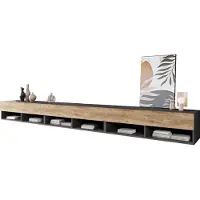 Mirjan 24 TV-Lowboard A300, TV-Tisch mit 3 Klappe, Stehend / Hängend, Wohnzimmer TV-Scharnk (Farbe: Matera / Kastanien Breslau, mit Beleuchtung)