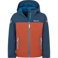 TROLLKIDS Kinder Telemark Regenjacke red clay/mystic blue 122