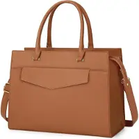 Sonstiges RAINSMORE Damen Handtasche Umhängetasche Kunstleder Groß Wasserdicht 15.6 Zoll Braun