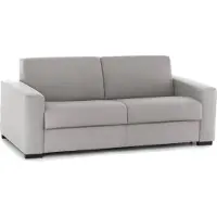 Talamo Italia Schlafsofa Dabaida, Großes 2-Sitzer-Sofa, 100% Italy, Wohnzimmersofa mit drehbarer–ffnung, aus gepolstertem Stoff, mit schmalen Armlehnen, Cm 180x95h90, Grau