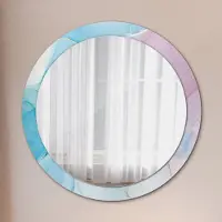 Wallfluent Spiegel - Mirror zum Wandspiegel Schlafzimmer – Schminkspiegel- modern marmor textur- Ø90cm