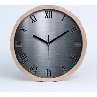Tulup Holzuhr 20fi cm wanduhr - schwarze Spitzen - Metall-Hintergrund