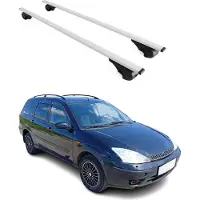 Omtec Dachträger Gepäckträger für Ford Focus Turnier 1998-2005 Grundträger Metall Grau