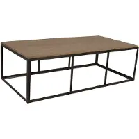 MiaMöbel Couchtisch Patna 134x40x68 cm Modern Massivholz Metall Mango Braun