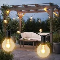 Spetebo 3.06 Solar Lichterkette mit 20 Birnen - Länge ca. 570 cm - LED Party Beleuchtung - Farbe: warmweiß