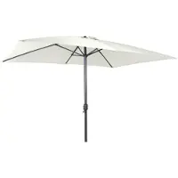 Linder Exclusiv GmbH Sonnenschirm 300x200 cm UV30+ rechteckig Kurbelschirm Gartenschirm beige Alu