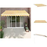 vidaXL Markise Einziehbar Gelb und Weiß 3x2,5 m Stoff und Aluminium - Markisen