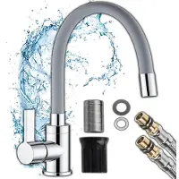 Retoo Küchenarmatur mit flexible 360° drehbar, Wasserhahn, Küchenspüle, Waschtischarmatur, Mischbatterie, Spültischarmatur mit Brause Küche Edelstahl