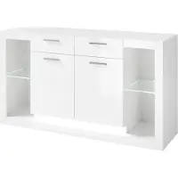 Lomadox Sideboard Mailand-61 in Hochglanz Weiß - B/H/T: ca. 150/83/43 cm