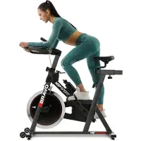 Hop-Sport Indoor Cycling Bike Fahrrad HS-045IC Rot - Speedbike mit LCD-Display und 18 KG Schwungrad - bis 120kg